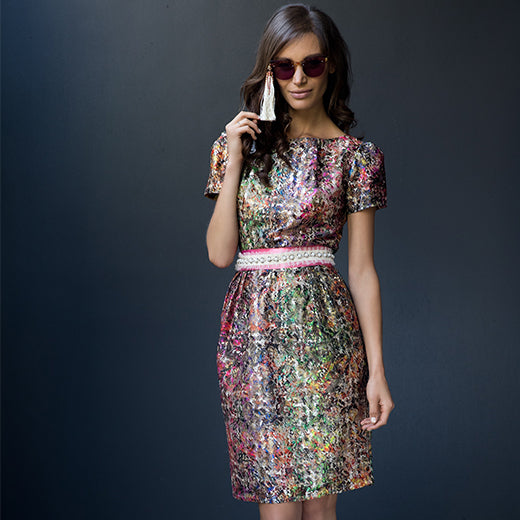 Abstract Lace Dress