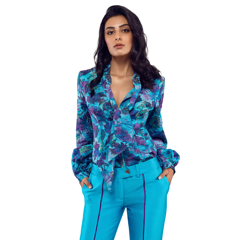Flowerbomb Blouse- Fiore Turchese